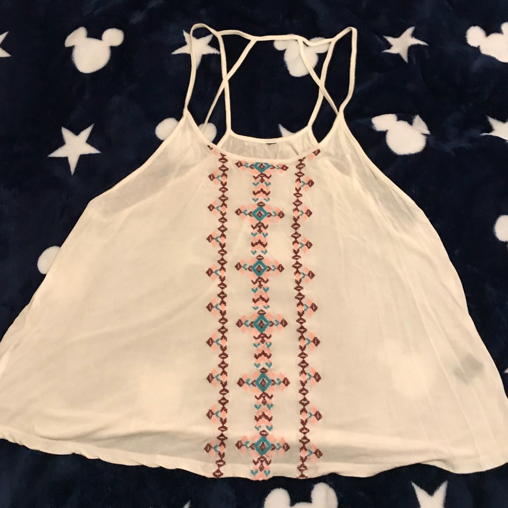 Tilly’s White Stitch Pattern Tank Top